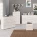 Sienna Abstract Chest of in White/White High Gloss 
