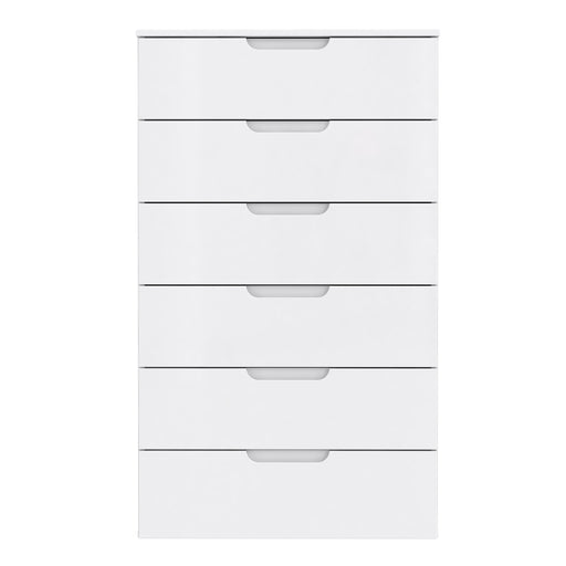 Sienna Chest of 6 Drawers in White/White High Gloss 