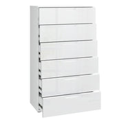 Sienna Chest of 6 Drawers in White/White High Gloss
