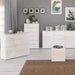Sienna Chest of 6 Drawers in White/White High Gloss 