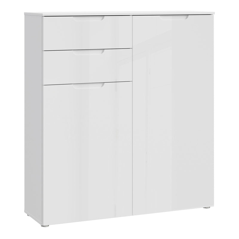 Sienna Chest of Drawers in White/White High Gloss 