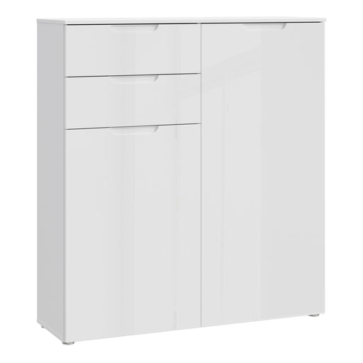 Sienna Chest of Drawers in White/White High Gloss 