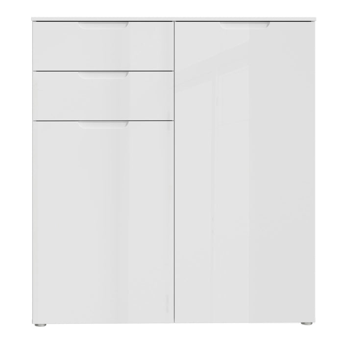 Sienna Chest of Drawers in White/White High Gloss 
