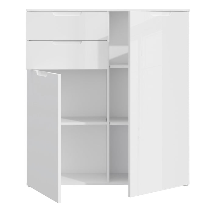 Sienna Chest of Drawers in White/White High Gloss 