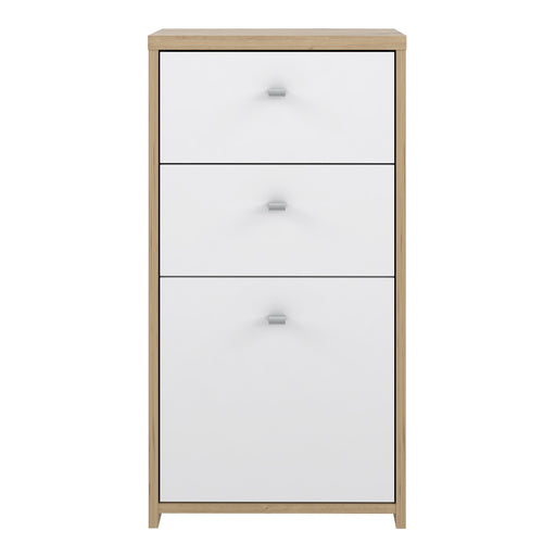 Best Chest Storage Cabinet 2 Drawers 1 Door in Artisan Oak/White