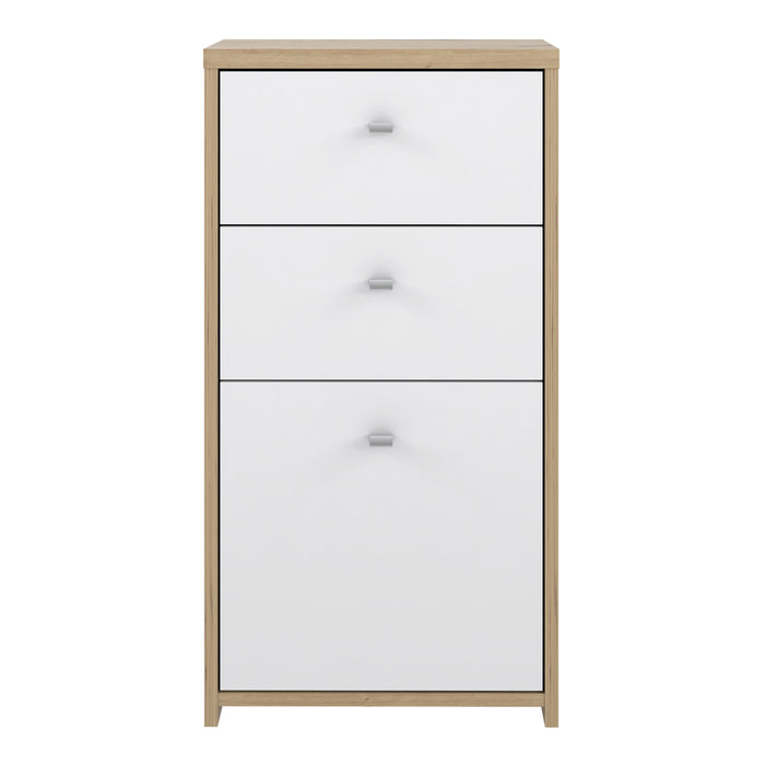 Best Chest Storage Cabinet 2 Drawers 1 Door in Artisan Oak/White
