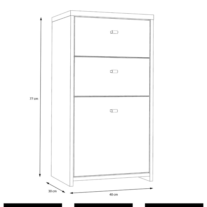 Best Chest Storage Cabinet 2 Drawers 1 Door in Artisan Oak/White