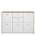 Best Chest Storage Cabinet with 2 Drawers and 5 Doors in Artisan Oak/White