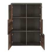 Best Chest Storage Cabinet with 6 Doors in Concrete Optic Dark Grey/Old - Wood Vintage
