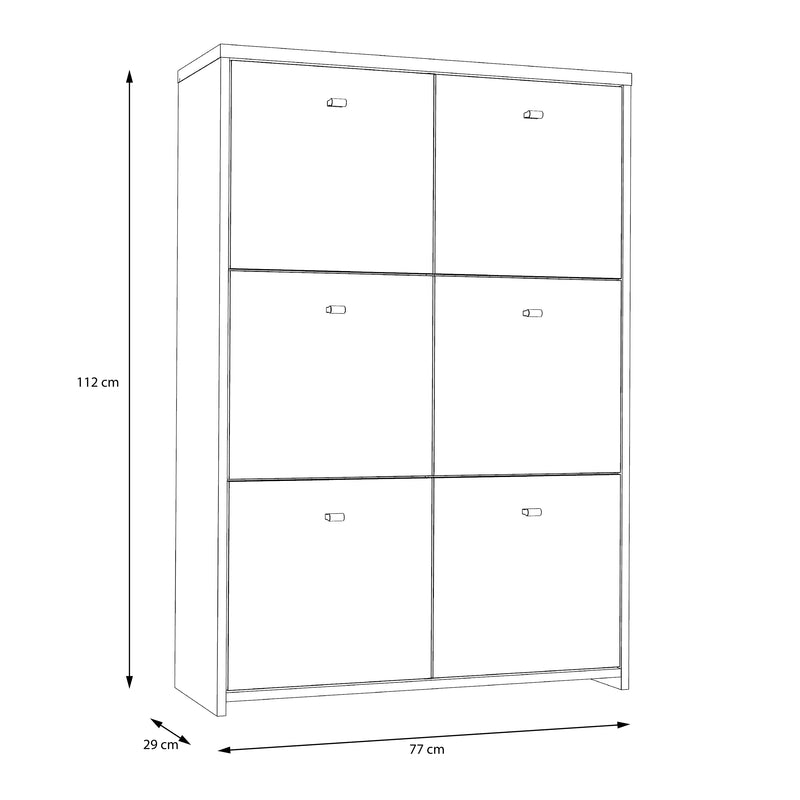 Best Chest Storage Cabinet with 6 Doors in Concrete Optic Dark Grey/Old - Wood Vintage
