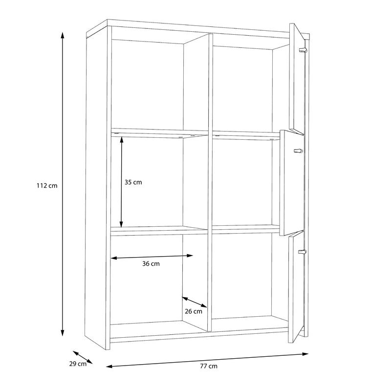 Best Chest Storage Cabinet with 6 Doors in Concrete Optic Dark Grey/Old - Wood Vintage
