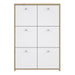 Best Chest Storage Cabinet with 6 Doors in Artisan Oak/White