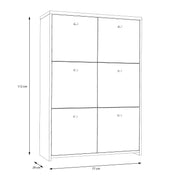 Best Chest Storage Cabinet with 6 Doors in Artisan Oak/White