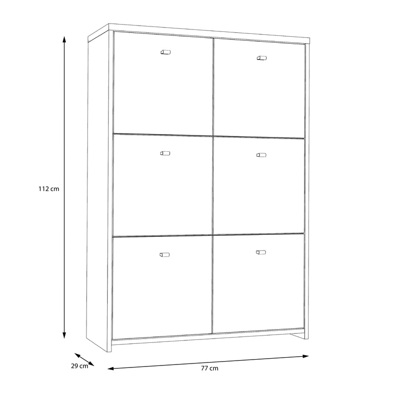 Best Chest Storage Cabinet with 6 Doors in Artisan Oak/White