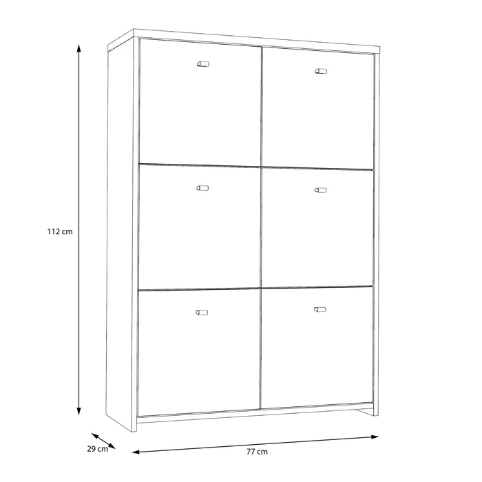 Best Chest Storage Cabinet with 6 Doors in Artisan Oak/White