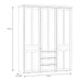 Iloppa 3 Door Wardrobe in Snowy Oak/Oak Nelson