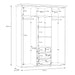 Iloppa 3 Door Wardrobe in Snowy Oak/Oak Nelson