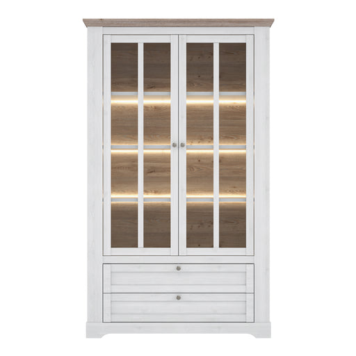 Illoppa Display Cabinet in Snowy Oak/Oak Nelson