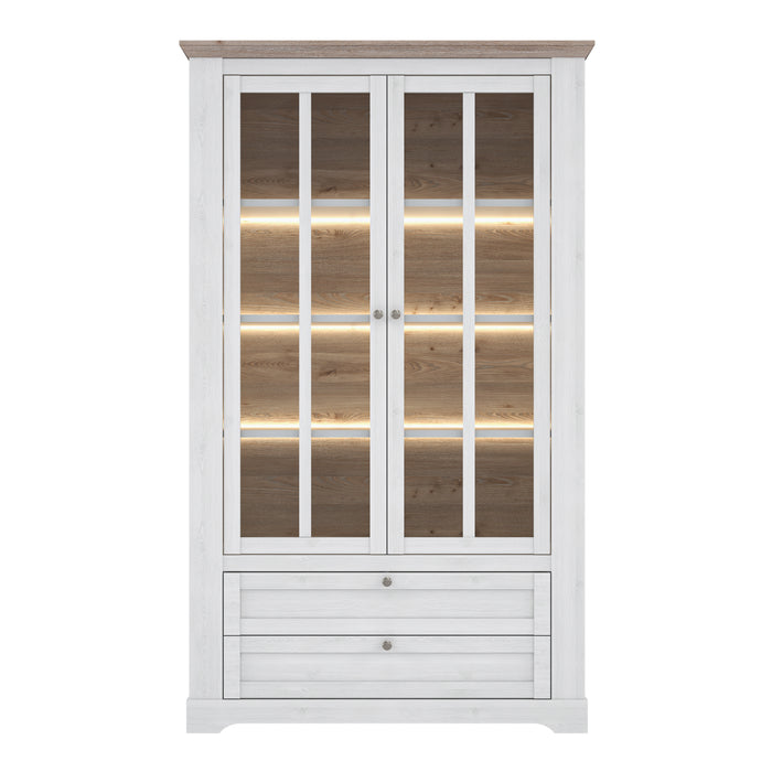 Illoppa Display Cabinet in Snowy Oak/Oak Nelson
