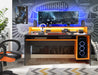 Tezaur Black/Orange Gaming Desk with Colour Changing LED