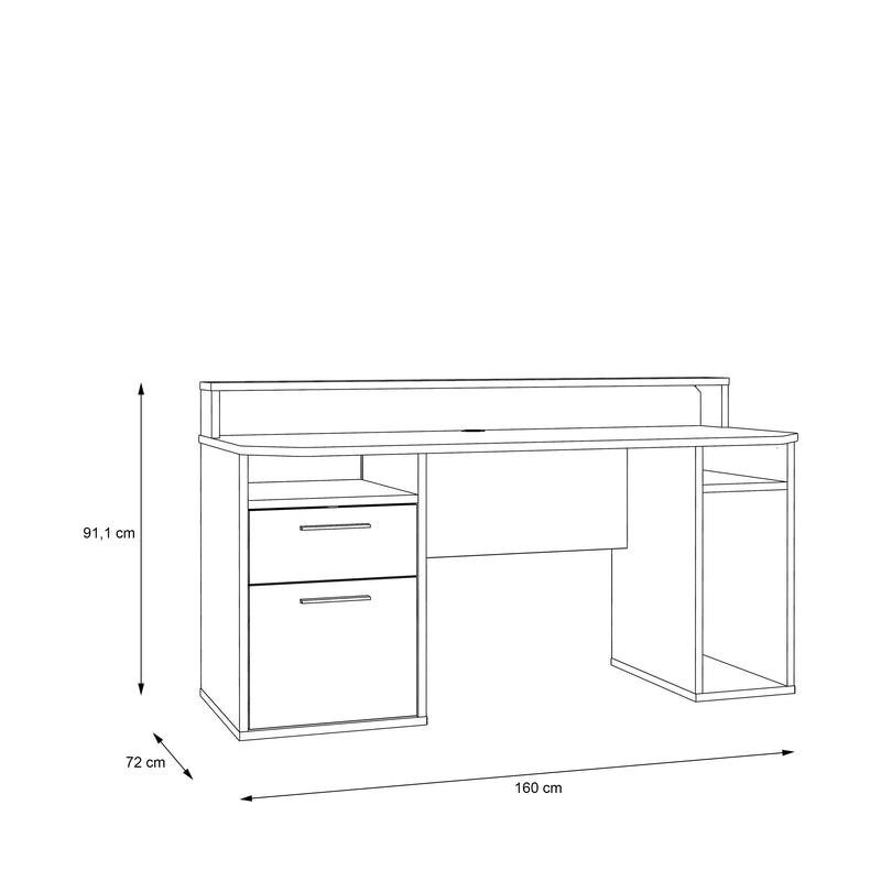 Tezaur White Gaming Desk with Colour Changing LED