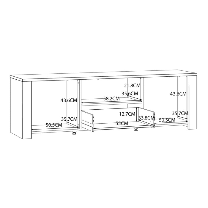 Bohol TV Unit Inc. LED Light in Riviera Oak/Navy