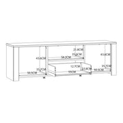 Bohol TV Unit inc. LED Light in Riviera Oak/White