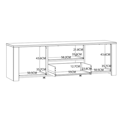 Bohol TV Unit inc. LED Light in Riviera Oak/White
