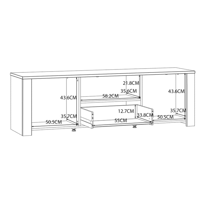 Bohol TV Unit inc. LED Light in Riviera Oak/White