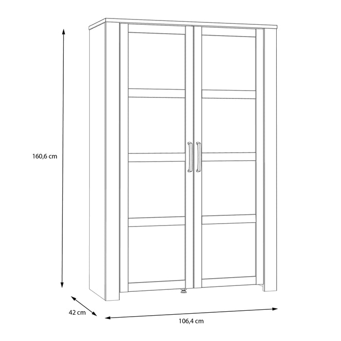 Bohol Display Cabinet inc. 2x LED Lights in Riviera Oak/Grey Oak