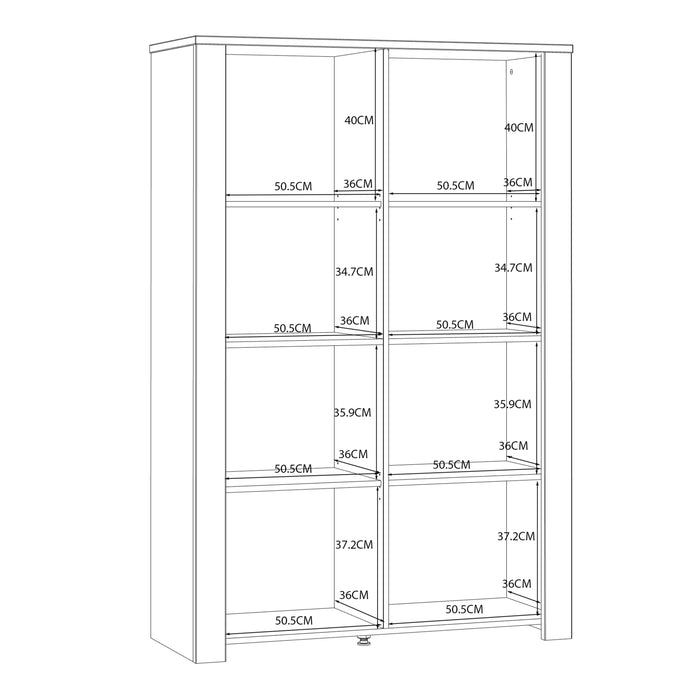 Bohol Display Cabinet inc. 2x LED Lights in Riviera Oak/White