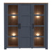 Bohol Large Display Cabinet inc. 4x LED Lights in Riviera Oak/Navy