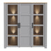 Bohol Large Display Cabinet inc. 4x LED Lights in Riviera Oak/Grey Oak