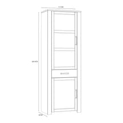 Bohol Narrow Display Cabinet inc. 2x LED Lights in Riviera Oak/Navy