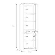 Bohol Narrow Display Cabinet inc. 2x LED Lights in Riviera Oak/Grey Oak