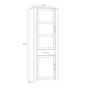 Bohol Narrow Display Cabinet inc. 2x LED Lights in Riviera Oak/White