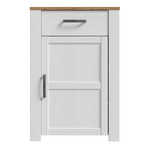Bohol 1 Door 1 Drawer Shoe Cabinet in Riviera Oak/White