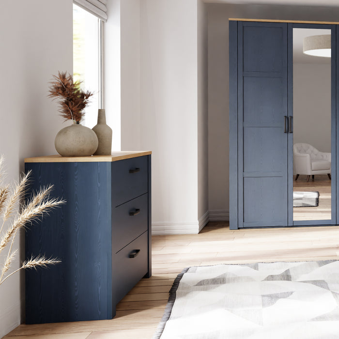 Bohol 3 Drawer Chest in Riviera Oak/Navy