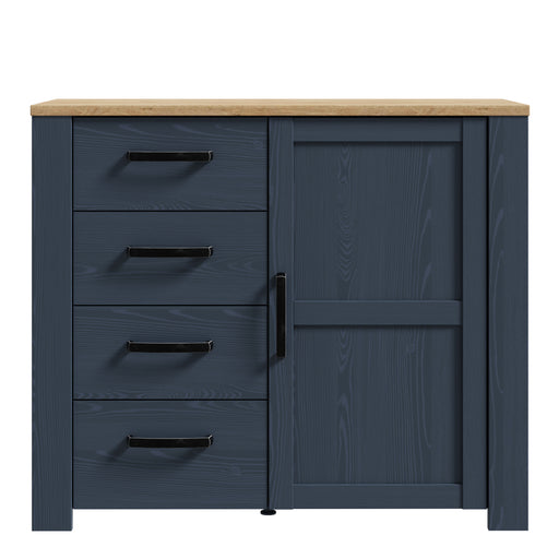 Bohol 1 Door 4 Drawer Chest in Riviera Oak/Navy