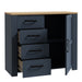 Bohol 1 Door 4 Drawer Chest in Riviera Oak/Navy
