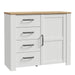 Bohol 1 Door 4 Drawer Chest in Riviera Oak/White
