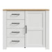 Bohol 1 Door 4 Drawer Chest in Riviera Oak/White