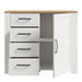 Bohol 1 Door 4 Drawer Chest in Riviera Oak/White