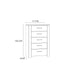Bohol 5 Drawer Narrow Chest in Riviera Oak/Navy