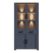 Bohol Display Cabinet 4 Door 2 Drawer in Oak/Navy inc LED Lighting