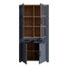 Bohol Display Cabinet 4 Door 2 Drawer in Oak/Navy inc LED Lighting