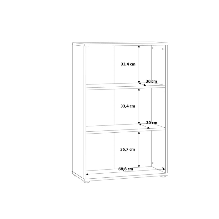 Essential Tall Wide 2 Shelf Bookcase in Vintage Oak