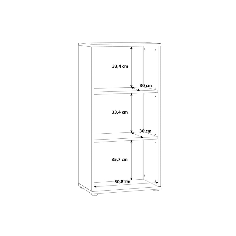 Essential Tall Narrow 2 Shelf Bookcase in Vintage Oak