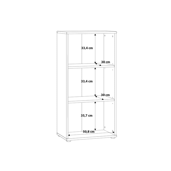 Essential Tall Narrow 2 Shelf Bookcase in Vintage Oak