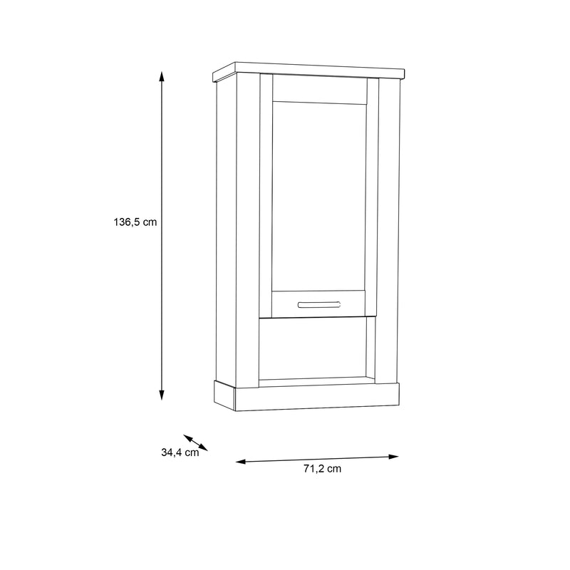 Corona Wall Display cabinet in Artisan Oak